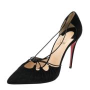 Pre-owned Suede heels Christian Louboutin Pre-owned , Black , Dames