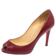 Pre-owned Leather heels Christian Louboutin Pre-owned , Red , Dames