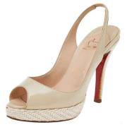 Pre-owned Leather sandals Christian Louboutin Pre-owned , Beige , Dame...