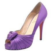 Pre-owned Satin heels Christian Louboutin Pre-owned , Purple , Dames