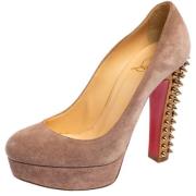 Pre-owned Suede heels Christian Louboutin Pre-owned , Beige , Dames