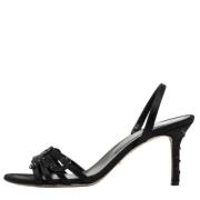 Pre-owned Satin sandals Sergio Rossi Pre-owned , Black , Dames