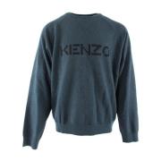 Blauwe Wol-Katoen Trui voor Heren Kenzo , Blue , Heren