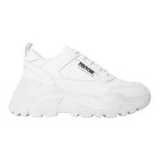 Leren Sneaker met Speedtrack Versace Jeans Couture , White , Dames