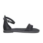 Zwarte platte sandalen voor vrouwen Tamaris , Black , Dames