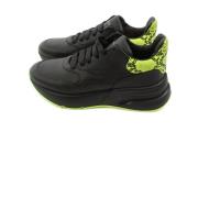 Zwarte Leren Sneakers voor Heren Alexander McQueen , Black , Heren