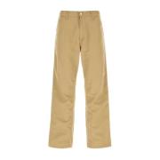 Eenvoudige Beige Polyester Broek Carhartt Wip , Beige , Heren