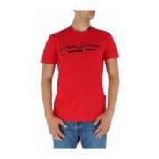Rode Print T-shirt Plein Sport , Red , Heren