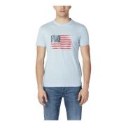 Lichtblauw Print T-Shirt U.s. Polo Assn. , Blue , Heren