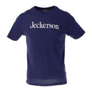 Blauw Bedrukt Heren T-Shirt - Slim Fit Jeckerson , Blue , Heren