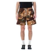 Dripping Camo Shorts Msgm , Multicolor , Heren