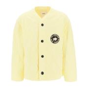 Gewatteerde jas met print en borduursel Oamc , Yellow , Heren