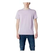 Effengekleurde Korte Mouw T-shirt Liu Jo , Purple , Heren