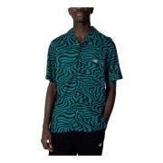 Groene Print Korte Mouwen Shirt Dickies , Green , Heren