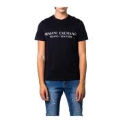 Zwart Print T-Shirt Armani Exchange , Black , Heren