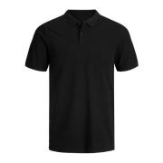 Zwart Poloshirt met knoopsluiting Jack & Jones , Black , Heren