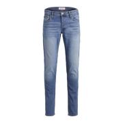 Blauwe rits- en knoopsluiting heren jeans Jack & Jones , Blue , Heren