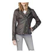 Grijze Blazer met Ritssluiting en Reverskraag Guess , Gray , Dames