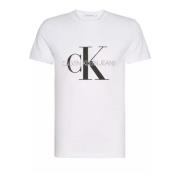 Witte Print Heren T-shirt Calvin Klein Jeans , White , Heren