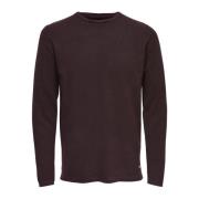 Bordeaux Sweatshirt met Lange Mouwen Only & Sons , Red , Heren