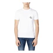 Witte effen T-shirt met korte mouwen Calvin Klein Jeans , White , Here...