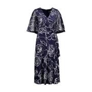 Elegante Midi Jurk met Bloemenprint Joseph Ribkoff , Blue , Dames