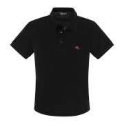 Piqué Polo Shirt met Pegasus Borduursel Etro , Black , Heren