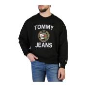 Katoenen Sweatshirt met Applicaties Tommy Hilfiger , Black , Heren
