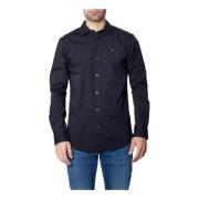 Heren Zwart Print Lange Mouw Shirt Tommy Hilfiger , Black , Heren