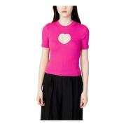 Fuchsia Effen T-shirt met Korte Mouwen Only , Pink , Dames