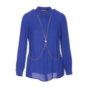 Blauwe Indigo Overhemd Elisabetta Franchi , Blue , Dames