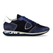 Blauwe Nylon Heren Casual Sneakers Philippe Model , Blue , Heren
