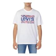 Heren Bedrukt T-shirt Levi's , White , Heren