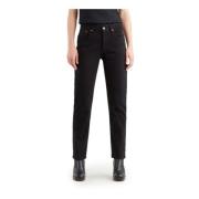 Zwarte effen jeans met ritssluiting en knoopsluiting Levi's , Black , ...