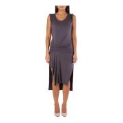 Mouwloze jurk in grijs MET , Gray , Dames