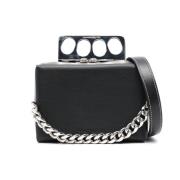 Zwarte Leren Clutch met Knuckles Alexander McQueen , Black , Dames