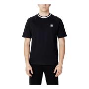 Zwarte korte mouw ronde hals T-shirt Fila , Black , Heren