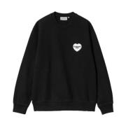 Heart Bandana Sweatshirt (Zwart) Carhartt Wip , Black , Heren