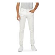 Witte effen jeans met ritssluiting en knoopsluiting Lee , White , Here...