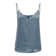 Blauwe V-Hals Tank Top Only , Blue , Dames