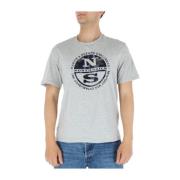Grijze Print T-shirt North Sails , Gray , Heren
