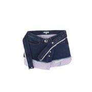 Blauwe Denim Rok met Gestreepte Katoenen Inzet Meryll Rogge , Blue , D...