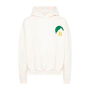 Ivoor Katoenen Jersey Hoodie met Grafische Logo Print Rhude , White , ...