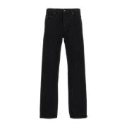Zwarte Katoenen Jeans met Knoopsluiting Saint Laurent , Black , Heren