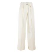 Ivoorwitte Wijde Broek Jil Sander , Beige , Dames