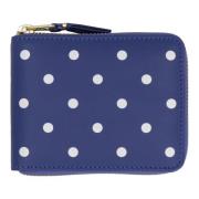 Leren Portemonnee met Polka-dot Motief Comme des Garçons , Blue , Here...