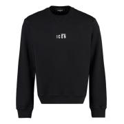 Bedrukte katoenen sweatshirt, regular fit Dsquared2 , Black , Heren