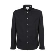 Katoenen shirt met afgeronde zoom Les Deux , Black , Heren