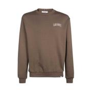 Blake Katoenen Crew-Neck Sweatshirt Les Deux , Brown , Heren