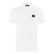 Polo T-shirt met logo patch Dolce & Gabbana , White , Heren